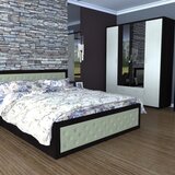 Dormitor Torino cu pat cu somiera metalica rabatabila 140x200 cm wenge / ladin